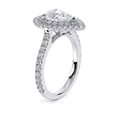 thumbnail image 3 of Oryn Jewel Pear Cut Double Halo Engagement Ring - 1.9 Ct Lab Created Simulated Diamond - 14K White Gold Over - Women’s Wedding Rings - Cocktail Promise Ring with Prong Setting Ideal Birthday, 3 of 6