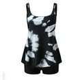 thumbnail image 4 of HaoXianJian Two Piece Women's Tankinis Swimsuits Blouson Swim Tank Top with Shorts Modest Loose Fits Long Torso Tank Tops Colorful Print Bathing Suits S-2X, 4 of 5
