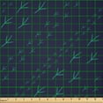 thumbnail image 2 of Ambesonne Abstract Fabric by the Yard Microfiber, Green Bird Footprints Art, 1 Yard, Navy Blue and Teal, 2 of 2