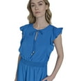 thumbnail image 3 of Falling Flowers Women's Smocked Fit & Flare With Ruffle Details Short Dress, Sizes XS-XL, 3 of 7