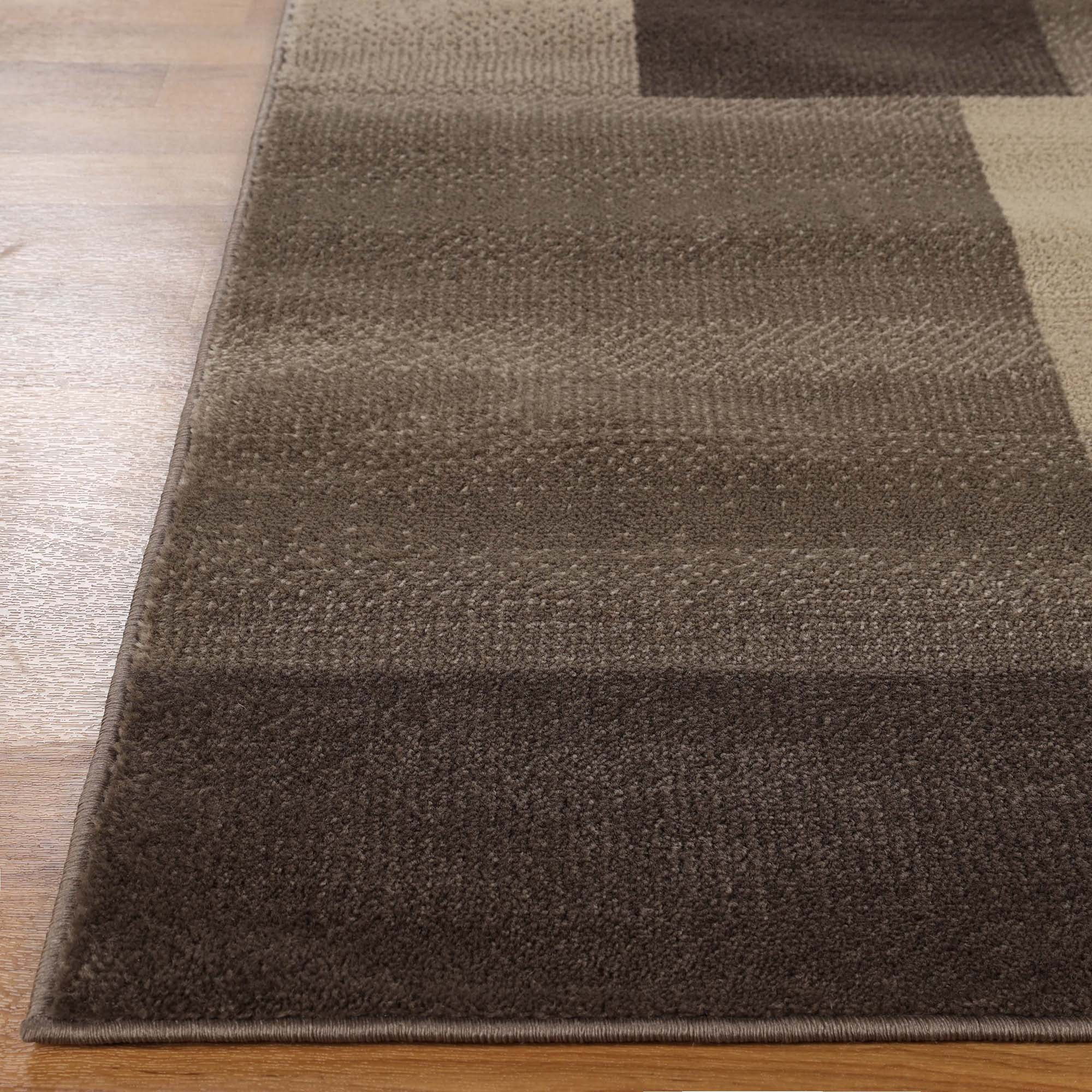 Superior Modern Geometric Fire Retardant and Anti-Static Indoor Runner Rug, 2'7"x8', Beige
