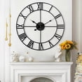 thumbnail image 3 of Horloge murale ajoure au design rtro moderne , horloge silencieuse , noire , 40 cm , parfaite pour le salon , la cuisine et le burea, 3 of 5