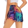 thumbnail image 3 of Haiem Hawaiian Island Dolphin Women's 2 in 1 Running Shorts - Lightweight Athletic Workout Gym Yoga Breathable Sports Shorts Liner with Phone Pockets-XX-Large, 3 of 9