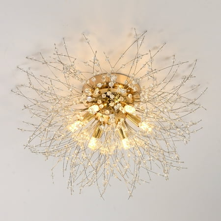 

Crystal Flush Mount Ceiling Light Modern Sputnik Firework Close to Ceiling Lamp