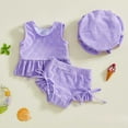 thumbnail image 2 of Kogui Toddler Swimsuit Girl Girl's 2 Piece Tankini Swimsuit Ruffle Flounce Bathing Suit Embroidery Swimwear 18 24 Months (Purple,18-24 Months), 2 of 6