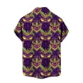 thumbnail image 5 of Mens Mardi Gras Shirt Mask Graphic Tee Button Down Short Sleeve Blouse Summer Hawaiian Shirts Carnival Festival Outfits Men, 5 of 6
