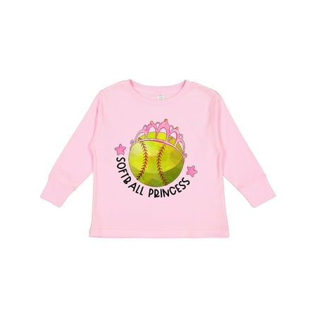

Inktastic Softball Princess- Tiara Gift Toddler Toddler Girl Long Sleeve T-Shirt