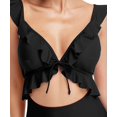thumbnail image 3 of Womens Ruffle Cut Out One Piece Swimsuits Strappy Monokinis Swimwear Bathing Suits, 3 of 6