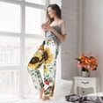 thumbnail image 4 of Uemuo Sunflowers Leaves And Birds Pattern Women's Wide Leg Palazzo Lounge Pants with Pockets Light Weight Loose Comfy Casual Pajama Pants-, 4 of 9