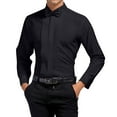 thumbnail image 7 of Men's Slim Fit Dress Shirt Long Sleeve Solid Formal Tuxedo Shirt for Performance Wedding Party Business Occasions, 7 of 7