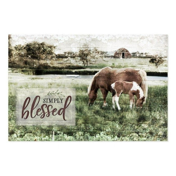 Simply Blessed Rustic Wood Style Wall Sign 12x18