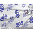 thumbnail image 2 of Soimoi Velvet Fabric Leaves & Floral Block Printed Craft Fabric by The Yard 58 Inch Wide, 2 of 3