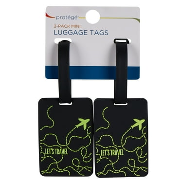 Protege Gray Let’s Travel Mini Luggage Tags, 2 Count