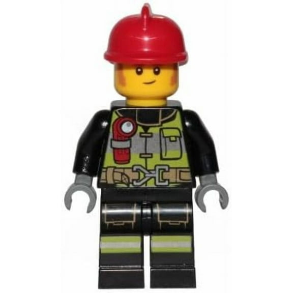 LEGO City Fireman Clemmons Minifigure with Fire Quad and The Brick People Tile Block Building Set