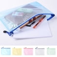 thumbnail image 1 of 5Pcs/Set File Bag Zipper Closure Waterproof PVC Multipurpose Tear Resistant Document Pouch Household Supplies, 1 of 7