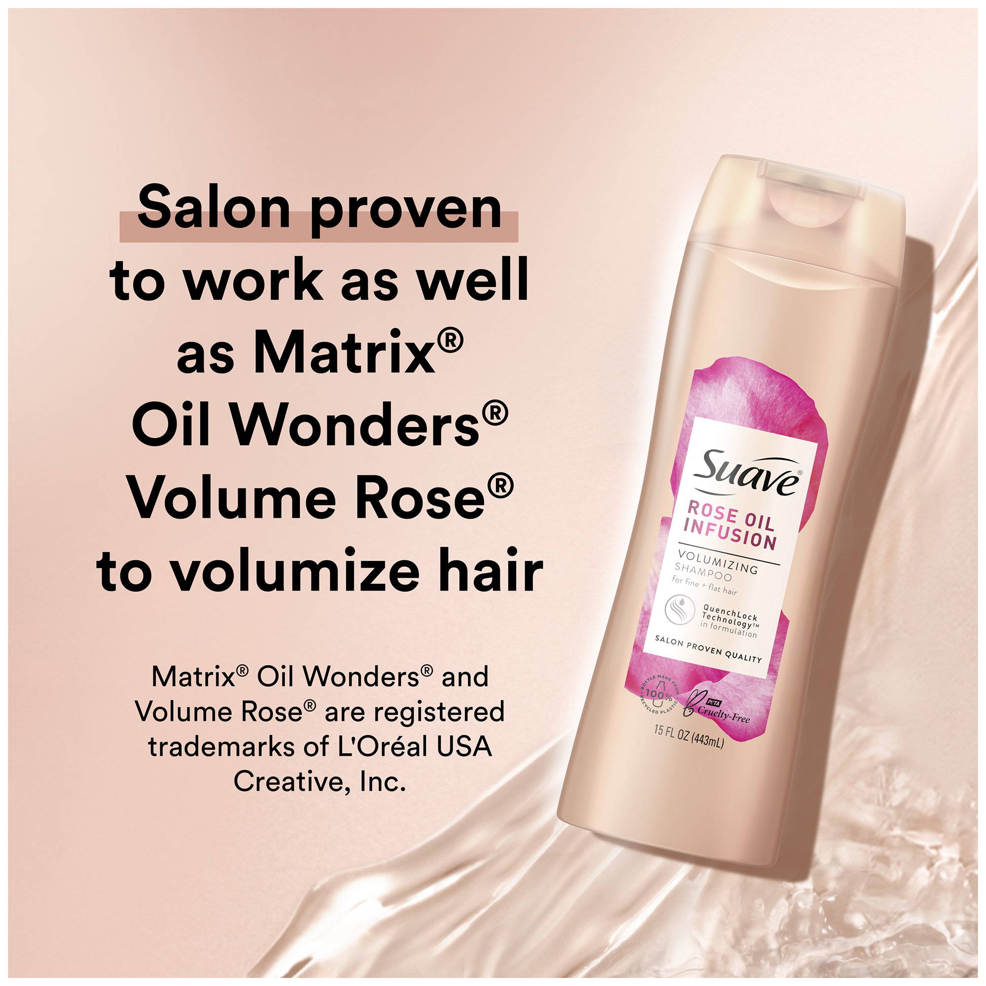 Suave Professionals Rose Oil Infusion Shampoo Volumizing Shampoo For Fine To Flat Hair 15 Oz Walmart Com Walmart Com