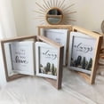thumbnail image 4 of JIEMUCES Double Picture Frame Vertical Rotating Bi-fold Photo Frame with Plexiglass Rustic Tabletop Decor Picture Frame for Home Office, 4 of 8