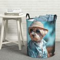 thumbnail image 6 of Daiia Stylish Dog in Denim Outfit Round Laundry Basket with Handles Thickened Waterproof Circular hamper,Dirty Clothes Storage Basket for Bedroom,Bathroom,College Dorm-Medium, 6 of 6