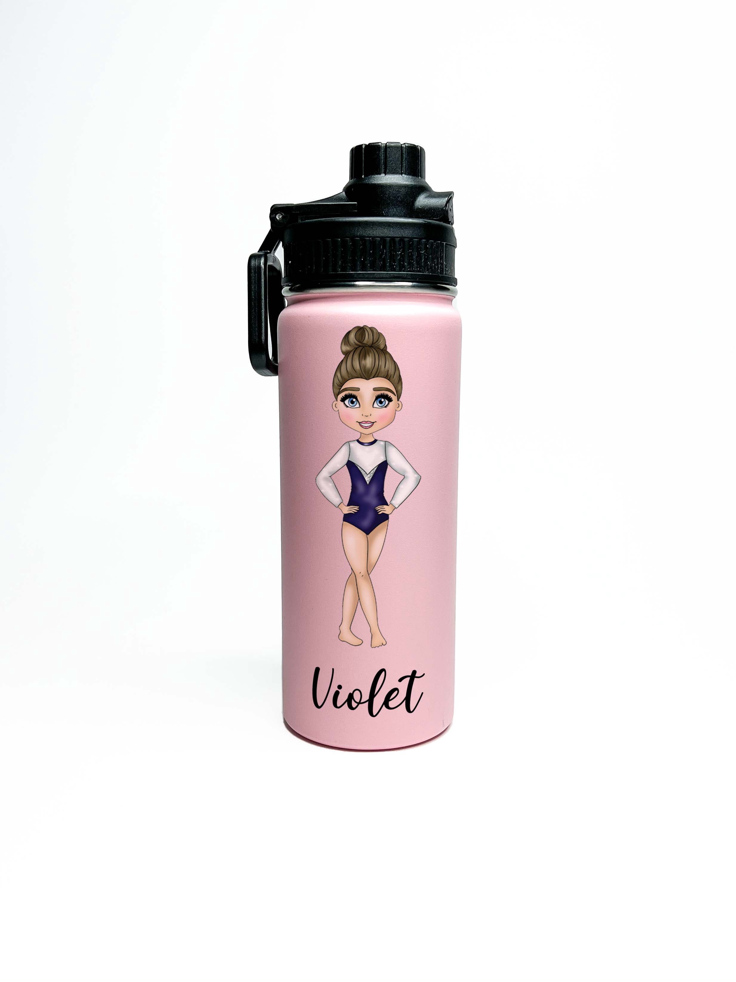 Personalized Insulated Stainless Steel Gymnasts Gymnastics Sports 18oz Water Bottle Custom Print Keeps Cold 24 hrs Classic Thermal Flasks