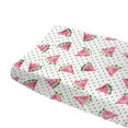 thumbnail image 6 of Watercolor Watermelon Changing Pad Covers Summer Fruit Black Dots Diaper Changing Table Sheets for Boy Girl Soft Stretchy Change Table Mats 32''x16'', 6 of 6