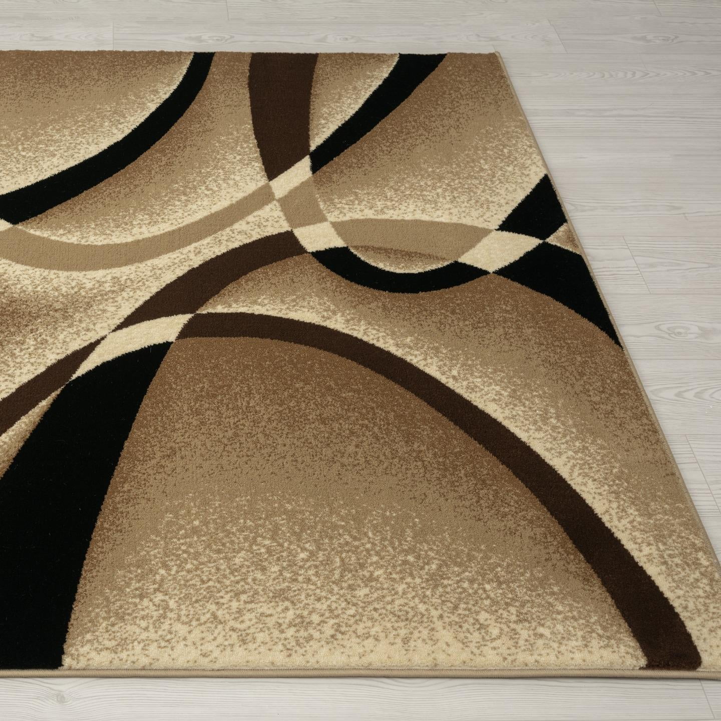 Luxe Weavers Beige Modern Abstract Area Rug 2x3 Geometric Living Room Carpet