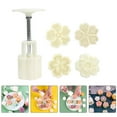 thumbnail image 3 of TABLZONE 1Set White Baking Mold for Moon Cakes with Wear Resistant Material and Beautiful Flower Design, 3 of 9