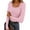 Pink, variant on WXLWZYWL Womens Long Sleeve Tops Casual Slim Fitted T-Shirt Lace Crew Neck Ribbed Knit Shirts Going out Basic Tee