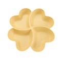 thumbnail image 1 of Plateau de Service en Paille de Blé Incassable à 4 Compartiments en Forme de Trèfle à Quatre Feuilles pour Collations Jaune, 1 of 6