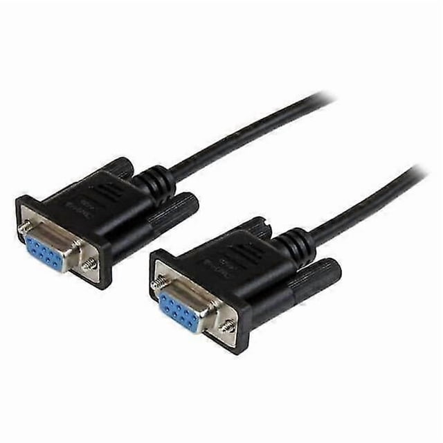 .com 2m Black DB9 RS232 Serial Null Modem Cable F/F SCNM9FF2MBK