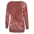 thumbnail image 5 of Long Sleeve Pullover for Women Round Neck Floral Printed Tops 2024 Fashion Loose Casual Blouse, 5 of 5
