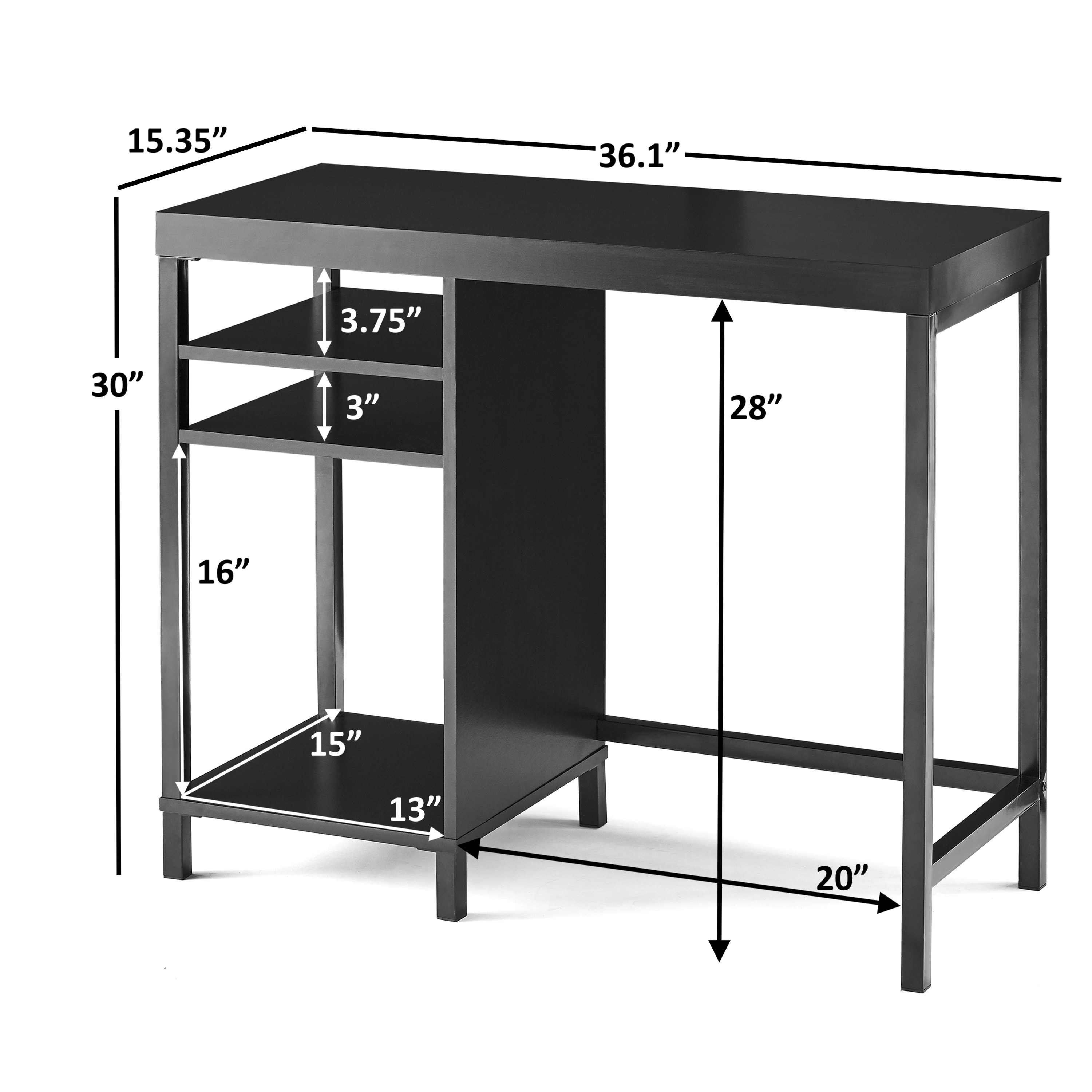 Mainstays Sumpter Park Cube Storage Desk, Black - image 2 of 5
