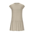 thumbnail image 5 of Summer Saving Maxi Dress Plus Size, Womens Sleeveless Summer Mini Dress Sexy Mock Neck Tank Dresses Bodycon Drop Waist Short Sundress(Beige,L), 5 of 7