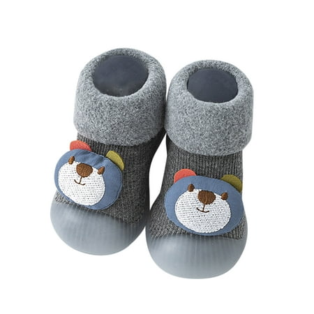 

Toddler Kids Baby Boys Girls Shoes First Walkers Cute Cartoon Thickened Warm Antislip Socks Shoes Prewalker Sneaker Slip on Shoes Girls