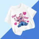 thumbnail image 4 of Camiseta de algodón con estampado de dibujos animados para niños y niñas de 1 a 9 años, ropa de verano para niños, camisetas de manga corta con cuello redondo de Disney, 4 of 5