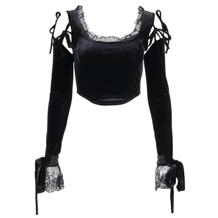 

Cathalem 2 Pk Night Gowns Women Lace Chest Length Sleeve Stitching Flare Sleeve Top Vest Satin Top Vest Black Medium