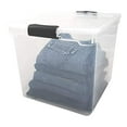 thumbnail image 3 of HOMZ Lot de 4 Bacs de Rangement en Plastique Transparent de 31 Qt avec Couvercle à Loquet pour la Maison et le Bureau, Gris, 3 of 9
