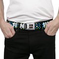 thumbnail image 3 of Cartoon Network Belt, Seatbelt Buckle Belt, Adventure Time Finn Block Letters Pose Checker Green Blue, 34 to 52 Inches, 3 of 9