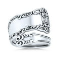 thumbnail image 1 of Bague Cuillère Bypass pour Femmes et Hommes en Argent Sterling.925 Oxydé Réglable, 1 of 4