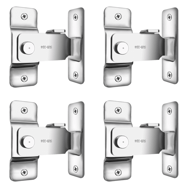 Likrtyny Acero Inoxidable 90 Grados Cerradura Puerta Corrediza Ángulo Recto Seguridad (L)