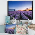 thumbnail image 2 of Designart 'Dramatic Clouds and Sunrise Over Lavender Field I' Farmhouse Framed Canvas Wall Art Print, 2 of 5