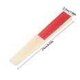 thumbnail image 3 of Paquete de 5 ventiladores plegables de bambú rojo para refrescarse y decorar en verano, 3 of 8