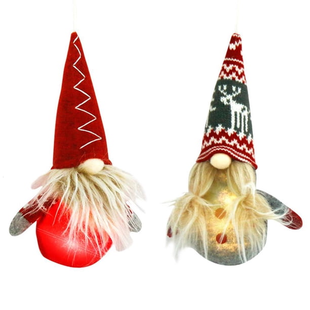 Muñeco Luminoso De Navidad Sin Rostro, Iluminación Led, Sombrero Largo, Gnomo Colgante, Muñeco Sin Rostro, Muñeco Enano Creativo, Accesorios De Vacaciones Guardurnaity HA038245-00
