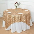 BalsaCircle 72" x 72" Matte Champagne Square Big Payette Sequin Table ...