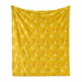 thumbnail image 1 of Yellow Soft Flannel Fleece Throw Blanket, Abstract Design Shaded Curving Lines and Swirling Motifs Patterns Monochromatic Print, Cozy Plush for Indoor and Outdoor Use, 50" x 70", Yellow, by Ambesonne, 1 of 5