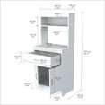 thumbnail image 6 of Inval 2-Door, 1-Drawer, Laminate Microwave Kitchen Storage Cart, Washed Oak, 6 of 6