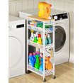 thumbnail image 1 of Carrito de almacenamiento enrollable OKZEST de 4 niveles estrecho para baño y lavandería, 1 of 9