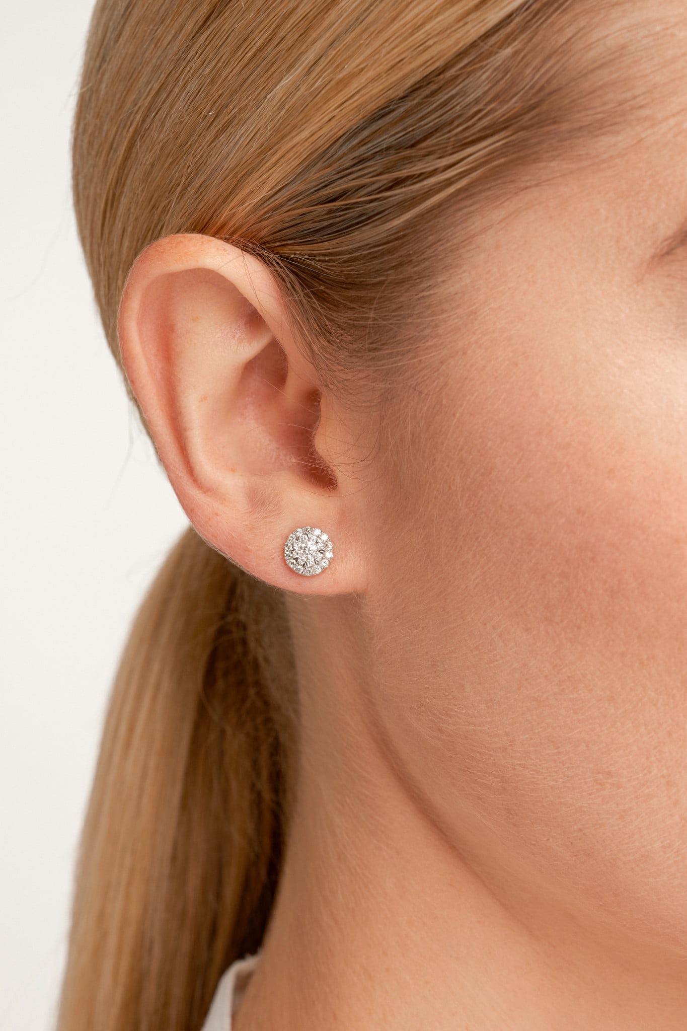 Forever Facets 1/2 CT TW Lab Grown Diamond Earrings in Platinum over Sterling Silver, Adult Female