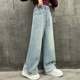 thumbnail image 4 of Kids Girls Jeans Denim Elastic Wasit Wide-Leg Palazzo Denim Pants Teen Girl Clothes for Toddler Girls 16-17 Years Cute&nbsp;Girl&nbsp;Clothing, 4 of 9