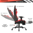 thumbnail image 6 of Vineego High-back Recliner Gaming Chair Swivel Office Chair PU Leather Adjustable Height Racing Style Computer Chair with Lumber Support Ergonomic Gaming Chair with Headrest and Footrest(Red), 6 of 8