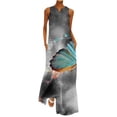 thumbnail image 2 of SMihono Robe Maxi Bohème d'Été pour Femmes Grande Taille Mode d'Été pour Femmes Imprimée à Col en V Sans Manches à Enfiler avec Poches Robe de Plage Évasée Robe Soleil, 2 of 5